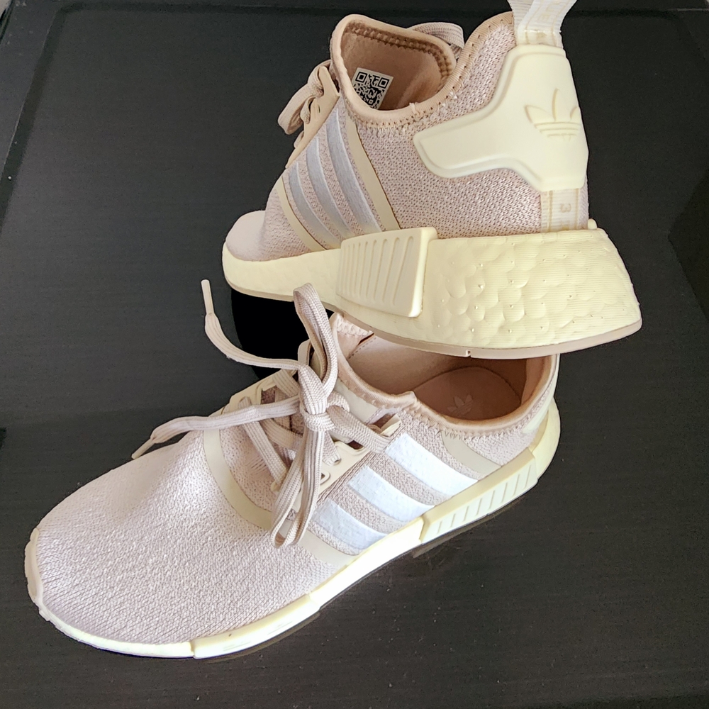 Adidas Women's Cream and White Sneakers